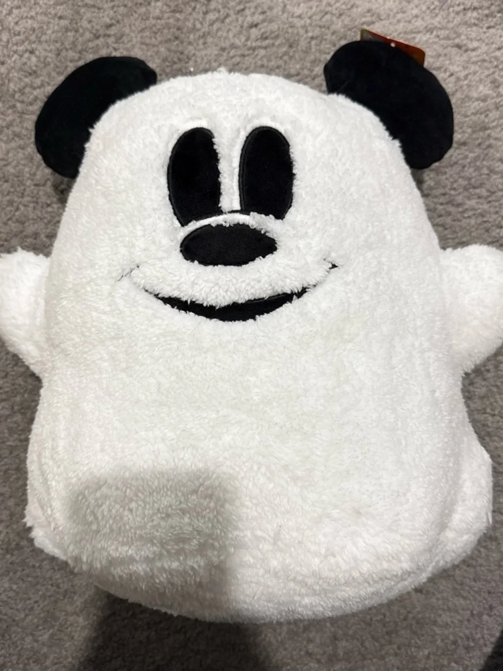 Plush White and Black Mickey Mouse Ghost Pillow Cushion